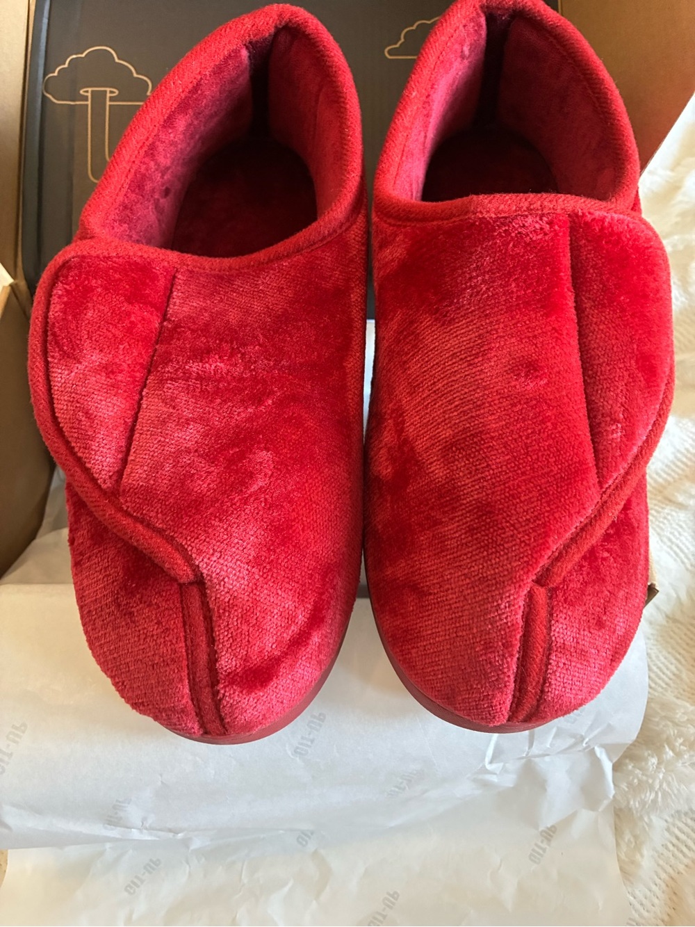 Kids Red Plush Comfort Slip-On Shoes